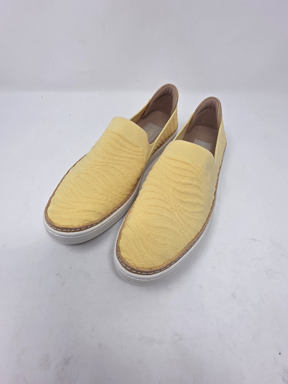 UGG Sammy Knit Slip On Sneakers Womens 7.5 Yellow Platform Casual Shoes